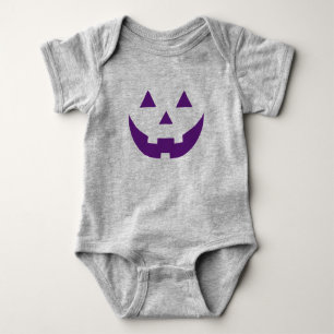Kürbiskostüm der lila Kürbislaterne Halloween Baby Strampler