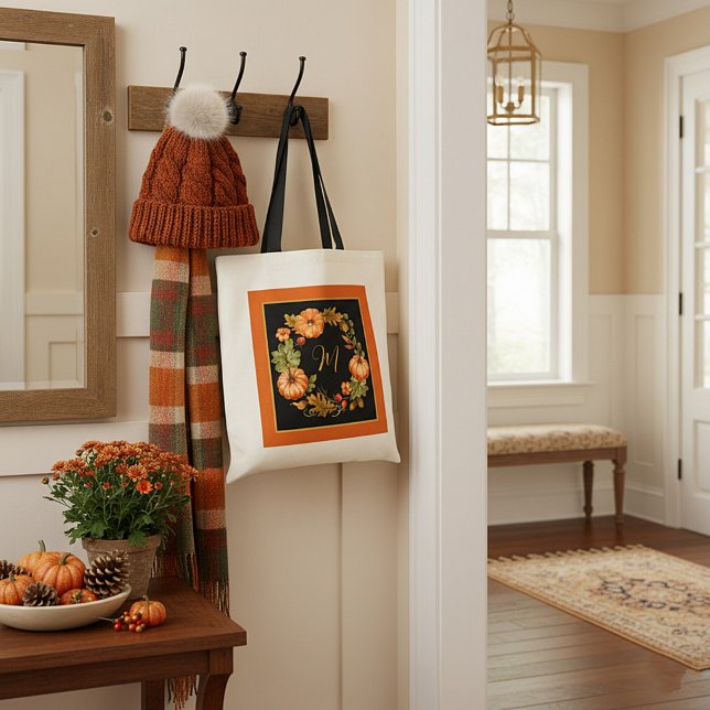 Kürbiskranzmonogramm Tragetasche (Von Creator hochgeladen)