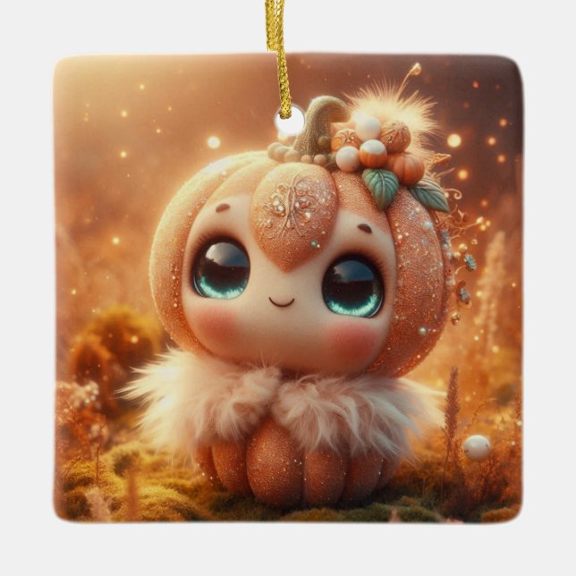 Kürbiskreatur Keramikornament (Vorderseite)