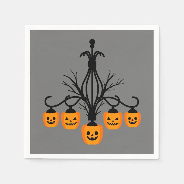 Kürbiskronleuchter Halloween gothic Serviette (Vorderseite)
