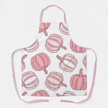 Kürbisküche Schürze in Rosa und Weiß