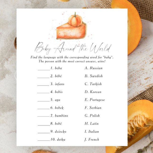 Kürbiskuchen - Baby rund um das Weltspiel (Von Creator hochgeladen)