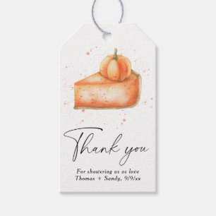 Kürbiskuchen - Danke Baby Shower Geschenkanhänger