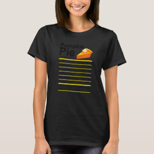 Kürbiskuchen Ernährungsfakten Thanksgiving-Gruppe  T-Shirt