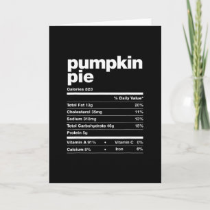 Kürbiskuchen Ernährungsfakten Thanksgiving Matchin Karte