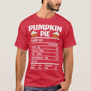 Kürbiskuchen Ernährungsfakten Thanksgiving TShirt