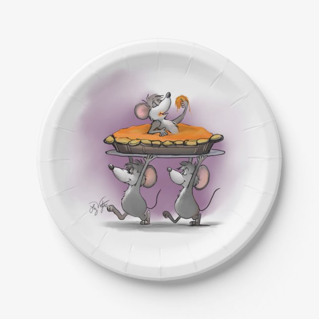 Kürbiskuchen-Feier Pappteller (Vorderseite)