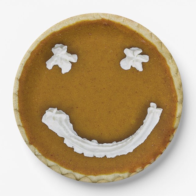 Kürbiskuchen Gesicht Pappteller (Vorderseite)