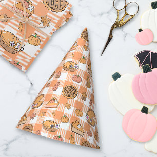 Kürbiskuchen-Gingham Partyhütchen