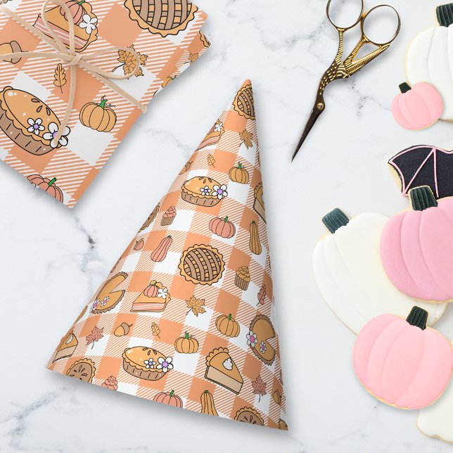 Kürbiskuchen-Gingham Partyhütchen (Von Creator hochgeladen)