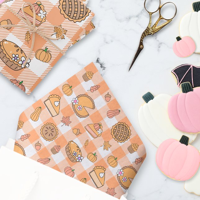 Kürbiskuchen-Gingham-Seidenpapier Seidenpapier (Von Creator hochgeladen)