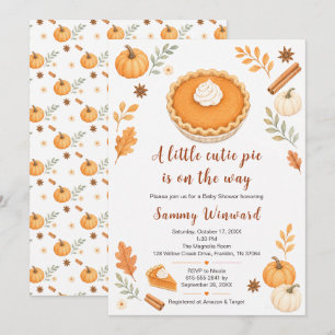 Kürbiskuchen-Herbst-Baby-Party Einladung