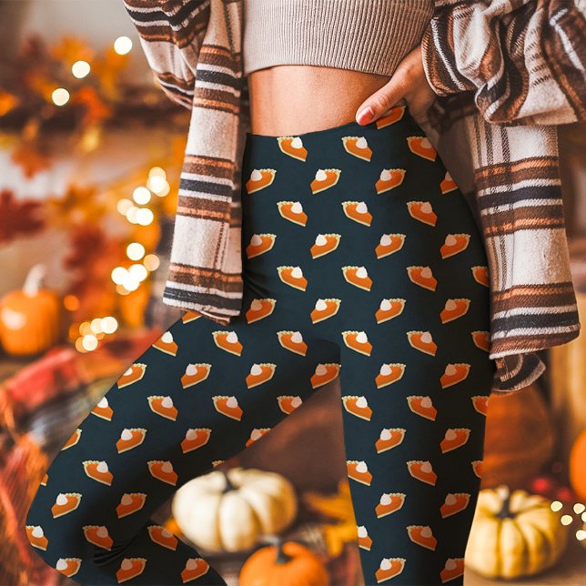 Kürbiskuchen Herbst Thanksgiving Navy Leggings (Von Creator hochgeladen)