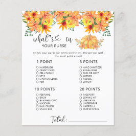 Kürbiskuchen in der Handtasche mit der Babydusche 