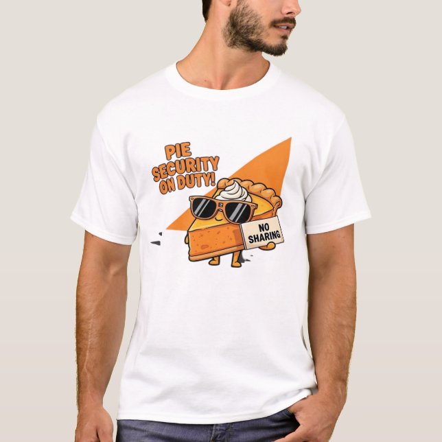Kürbiskuchen Sicherheitsbeamter Lustiger Thanksgiv T-Shirt (Vorderseite)