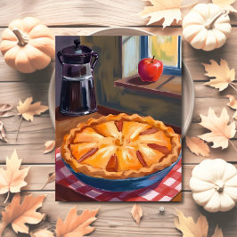 Kürbiskuchen Thanksgiving Aquarell Feiertagspostkarte