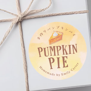 Kürbiskuchen Thanksgiving Bäckerei Gebäck Runder Aufkleber