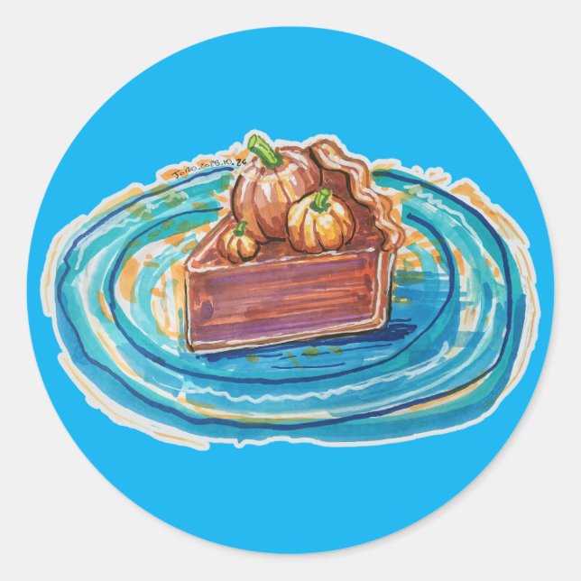Kürbiskuchenstück Runder Aufkleber (Vorderseite)