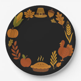 Kürbiskugel für den Erntedank des Schwarzen Krans Pappteller