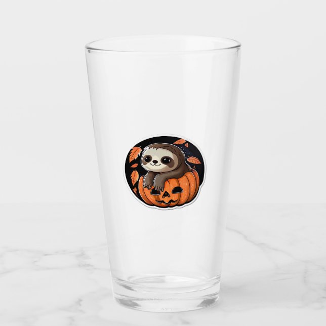 Kürbiskürbis Halloween-Aufkleber Oversized T - Shi Glas (Vorderseite)