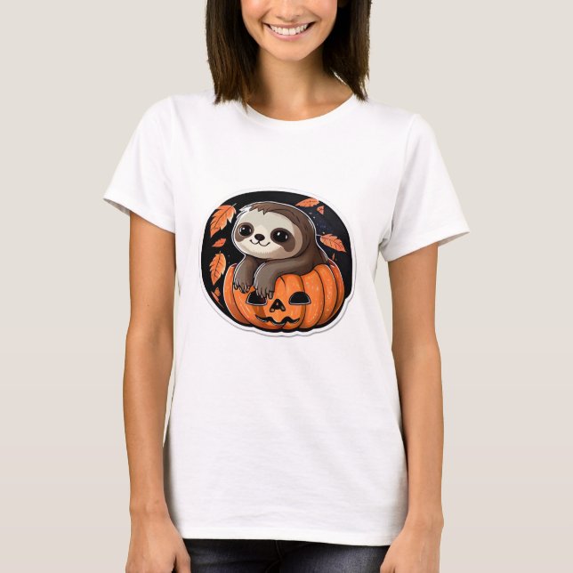 Kürbiskürbis Halloween-Aufkleber Oversized T - Shi T-Shirt (Vorderseite)