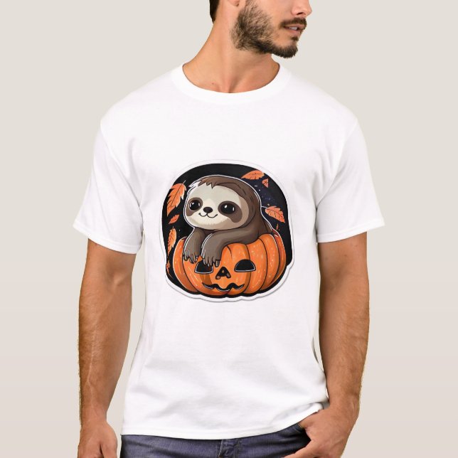 Kürbiskürbis Halloween-Aufkleber Oversized T - Shi T-Shirt (Vorderseite)