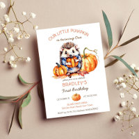 Kürbiskürbis niedlicher Igel Kürbis Geburtstag