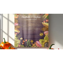 Kürbiskürbis zum Hochzeitsstand des Fotos im Herbs Wandteppich