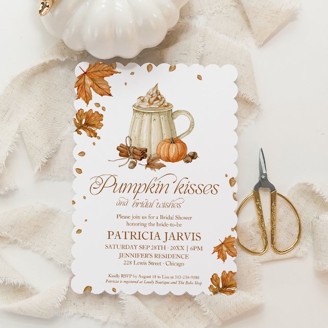 Kürbisküsse Herbst QR Code Brautparty-Einladung Einladung (Von Creator hochgeladen)