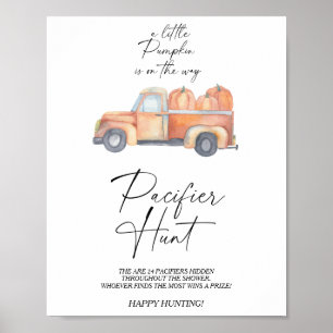 Kürbislaster-Beruhigungsspiel für Babypartys Poster