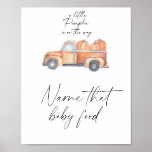 Kürbislaster - Errate den Babynahrung Poster