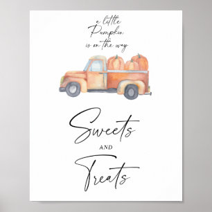 Kürbislaster - Süßigkeiten und Baby Shower Poster