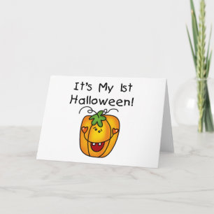 Kürbislaterne 1. Halloween T - Shirt und Geschenke Karte