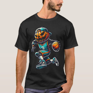 Kürbislaterne Basketball Sportteam Pumpkin Funny T-Shirt