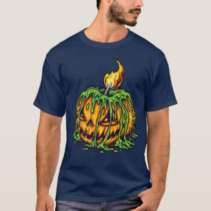 Kürbislaterne Beängstigend Carved Pumpkin Kerze Ha T-Shirt