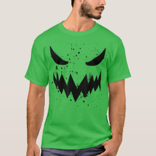 Kürbislaterne Beängstigend Pumpkin Face Funny Hall T-Shirt