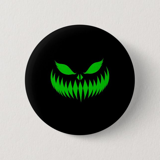 Kürbislaterne Beängstigend Pumpkin Face Halloween  Button (Vorderseite)