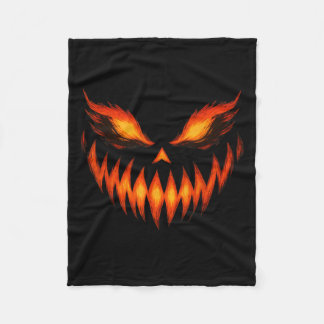 Kürbislaterne Beängstigend Pumpkin Face Halloween Fleecedecke