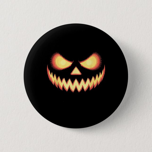 Kürbislaterne Beängstigende Kürbisgewächse Hallowe Button (Vorderseite)