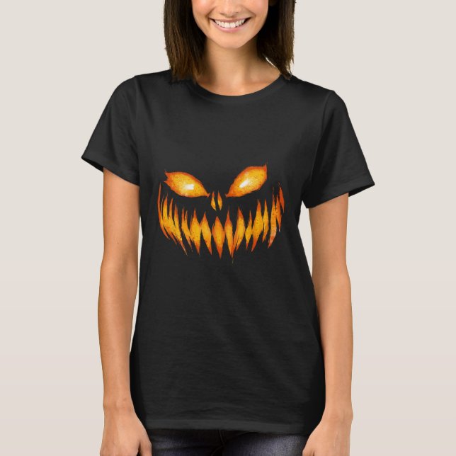 Kürbislaterne Beängstigende Kürbisgewächse Hallowe T-Shirt (Vorderseite)