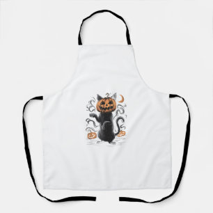 Kürbislaterne Black Cat Zombie Cat Halloween Pump Schürze