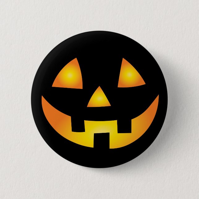 Kürbislaterne Creepy Pumpkin Face Halloween Button (Vorderseite)