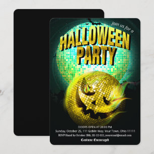 Kürbislaterne Disco-Kugel Erwachsene Halloween-Par Einladung