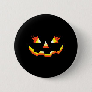 Kürbislaterne Face Pumpkin Eyelashes Halloween Co Button