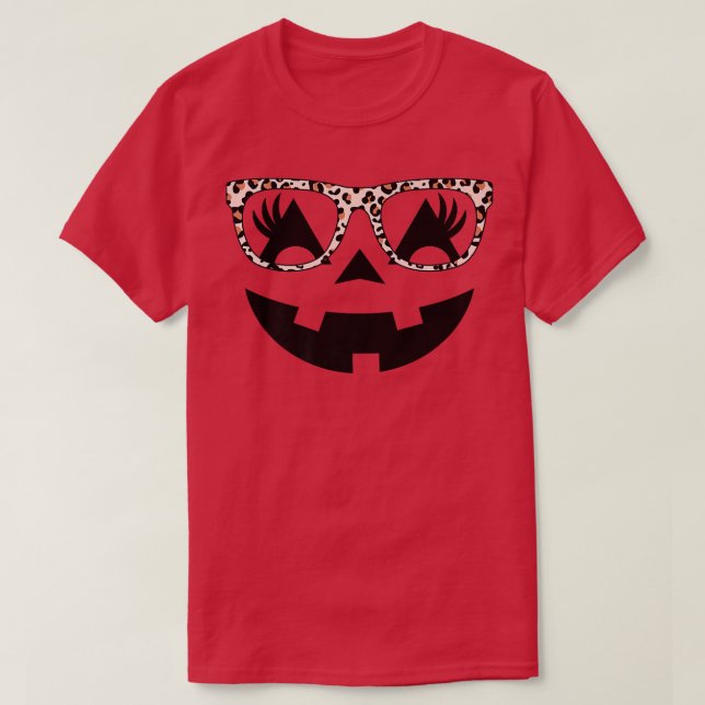 Kürbislaterne Face Pumpkin Eyelashes Halloween Le T-Shirt (Design vorne)