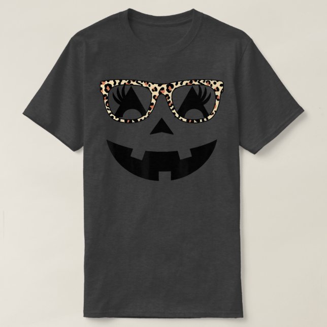Kürbislaterne Face Pumpkin Eyelashes Halloween Le T-Shirt (Design vorne)