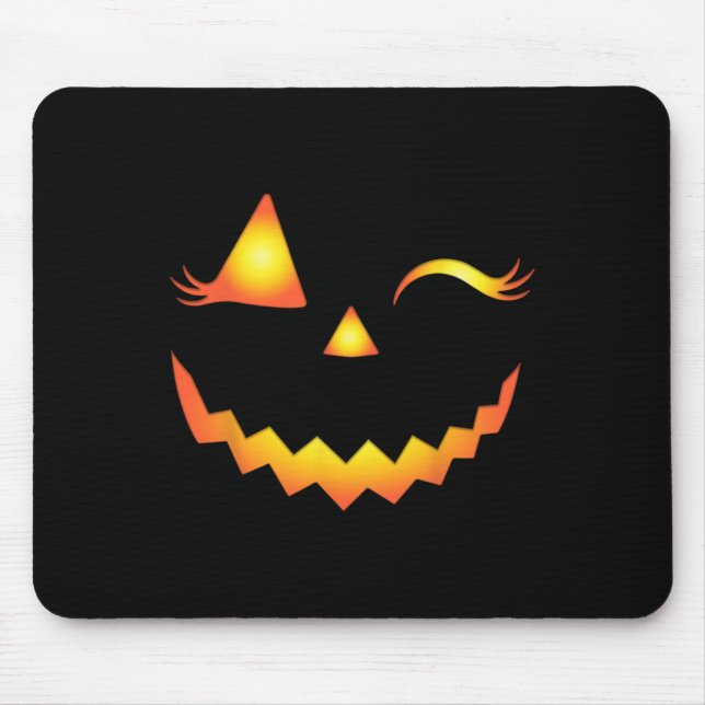 Kürbislaterne Face Pumpkin Eyelashes Hallowen Cos Mousepad (Vorne)