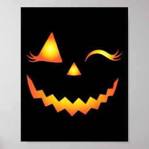 Kürbislaterne Face Pumpkin Eyelashes Hallowen Cos Poster