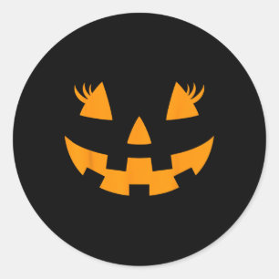 Kürbislaterne Face Pumpkin Eyelashes Hallowen Cos Runder Aufkleber