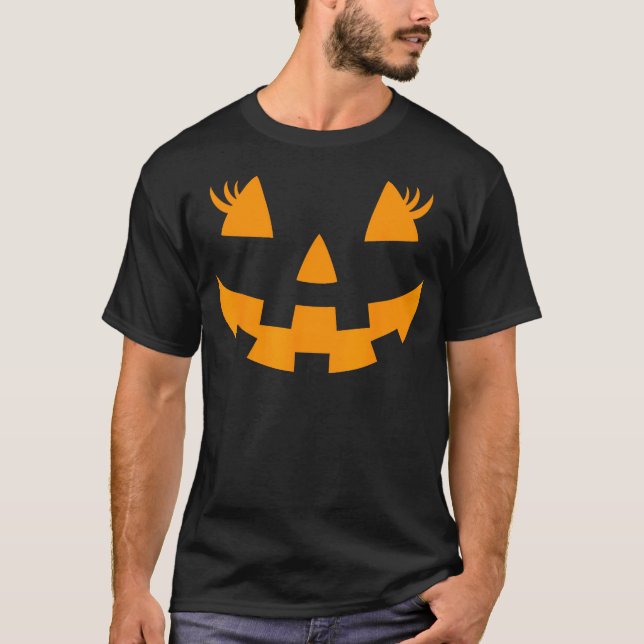 Kürbislaterne Face Pumpkin Eyelashes Hallowen Cos T-Shirt (Vorderseite)